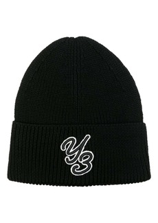 Y-3 logo-patch wool beanie