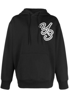 Y-3 logo-print organic-cotton hoodie