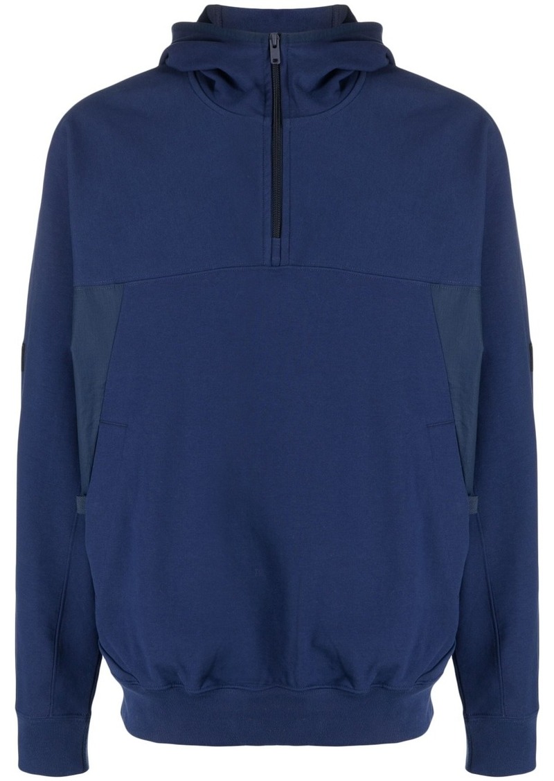 Y-3 organic cotton-blend short-zip hoodie