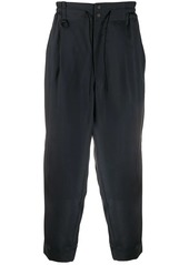 Y-3 pleat-front cropped trousers
