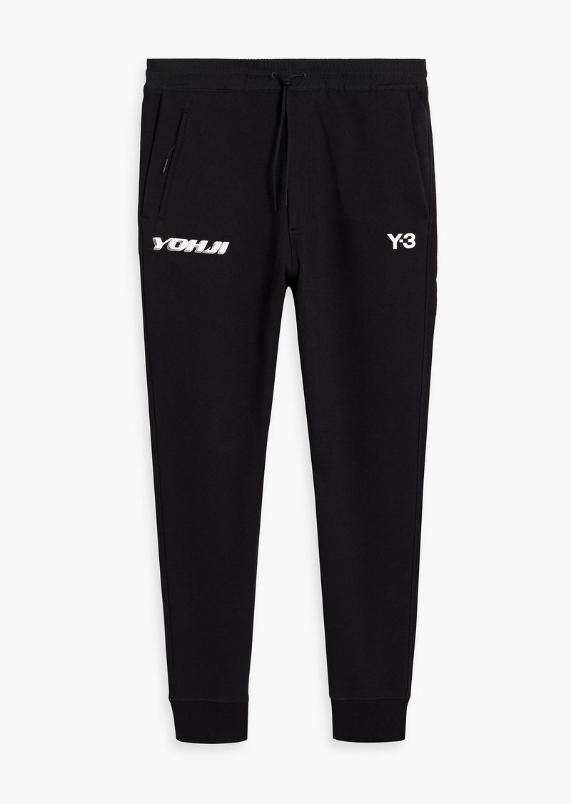 Y-3 - Appliquéd French cotton-terry sweatpants - Black - L