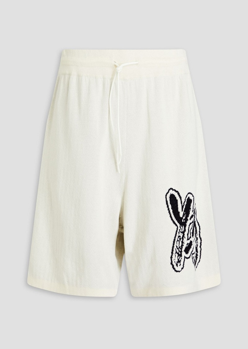 Y-3 - Intarsia-knit drawstring shorts - White - XS