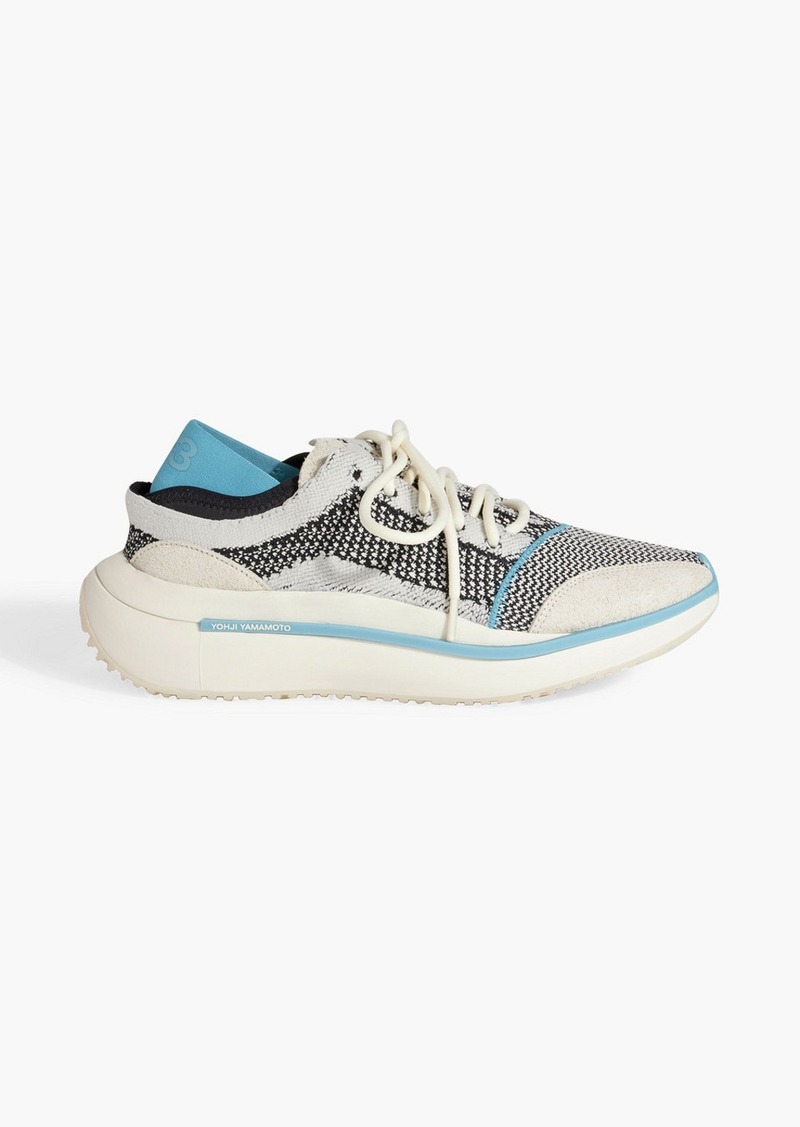 Y-3 - Qisan stretch-knit sneakers - Gray - UK 7