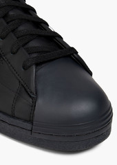 Y-3 - Superstar embroidered leather sneakers - Black - UK 7