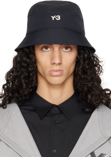 Y-3 Black Allover Print Bucket Hat