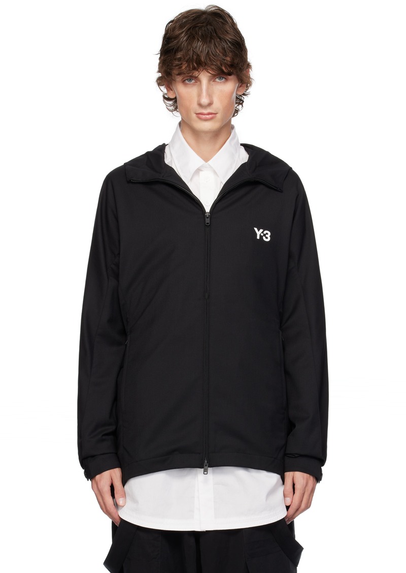 Y-3 Black Refined Wool Hood Jacket