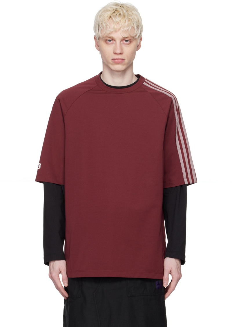 Y-3 Burgundy 3-Stripes T-Shirt