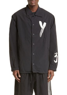 Y-3 Logo Recycled Nylon Coach's Jacket in Black at Nordstrom