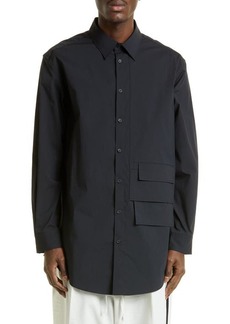 Y-3 Long Sleeve Button-Up Shirt in Black at Nordstrom