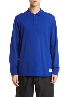 Y-3 Long Sleeve Cotton Polo in Mysterink at Nordstrom
