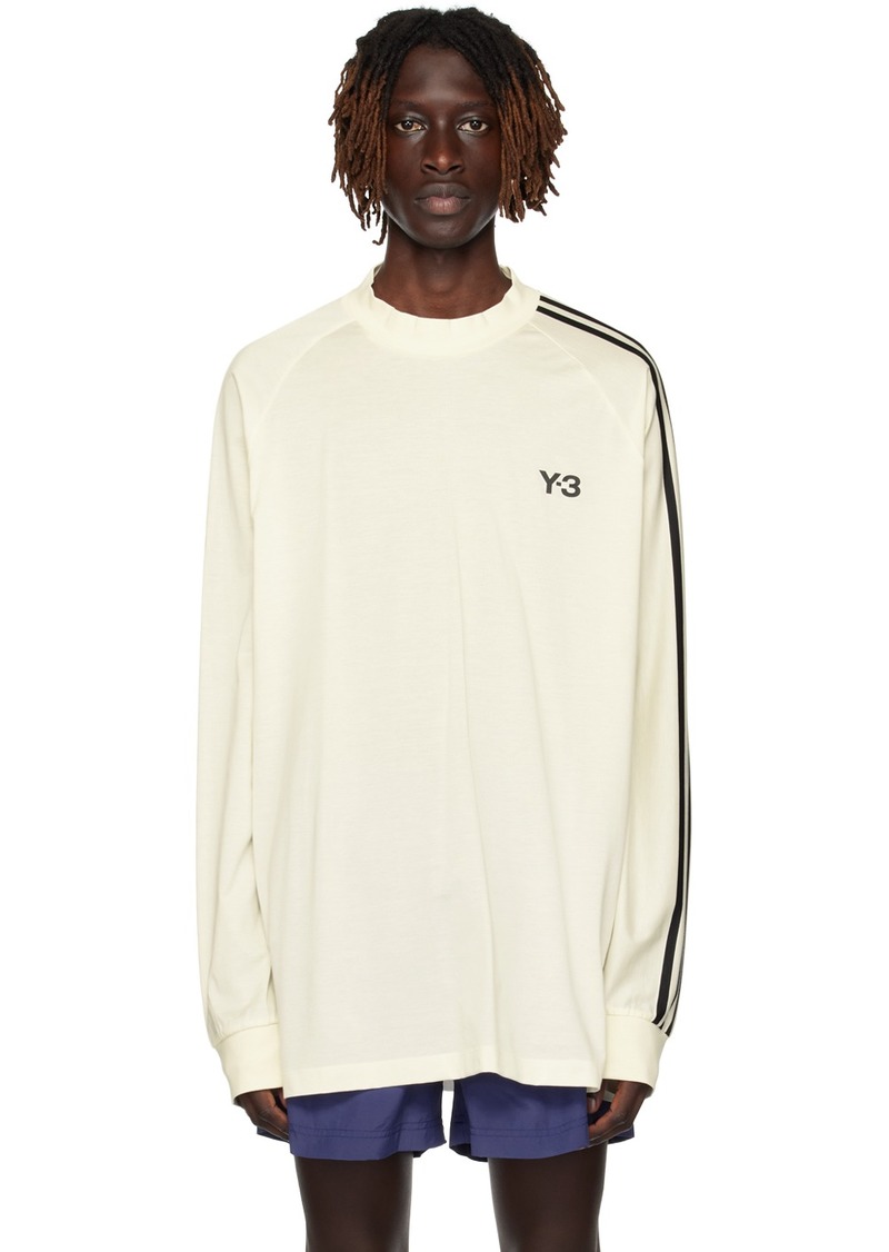 Y-3 Off-White & Black 3-Stripes Long Sleeve T-Shirt