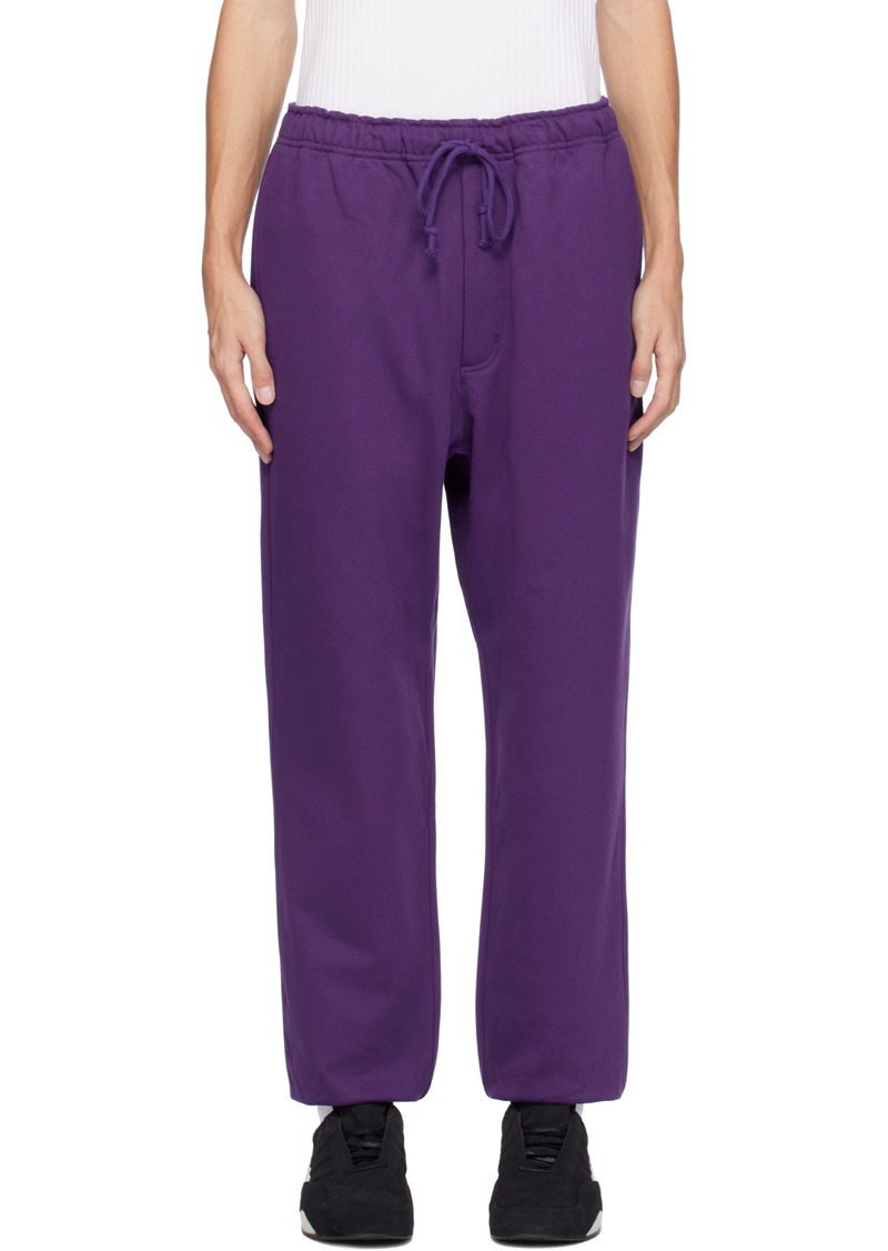 Y-3 Purple Front Logo Sweatpants