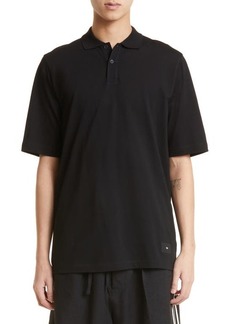Y-3 Short Sleeve Cotton Polo in Black at Nordstrom
