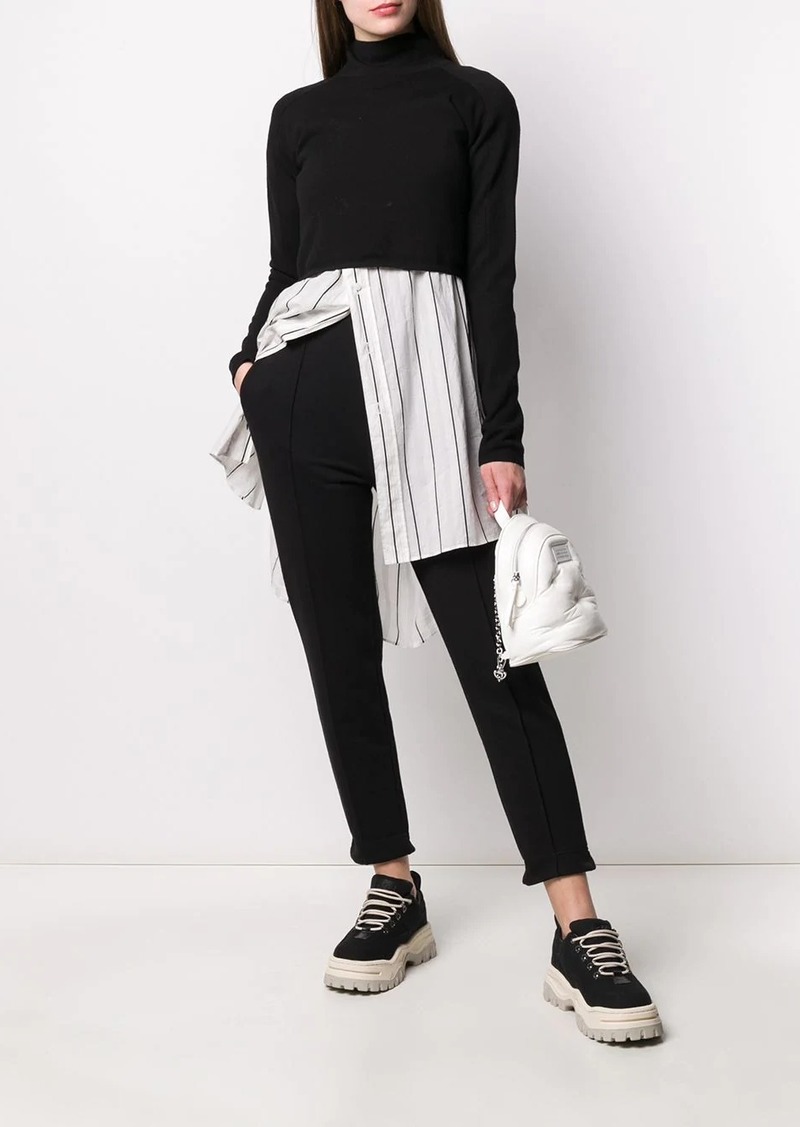 high waisted jersey trousers