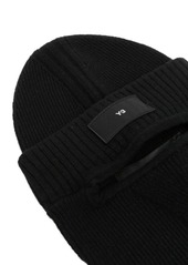 Y-3 Yohji Yamamoto logo-patch ribbed-knit balaclava