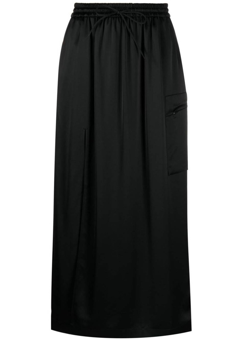 Y-3 Yohji Yamamoto satin cargo skirt