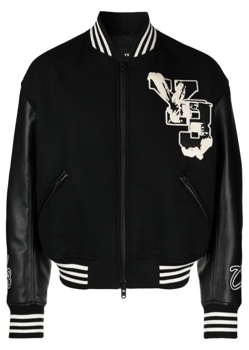 Y-3 Yohji Yamamoto Varsity zipped bomber jacket