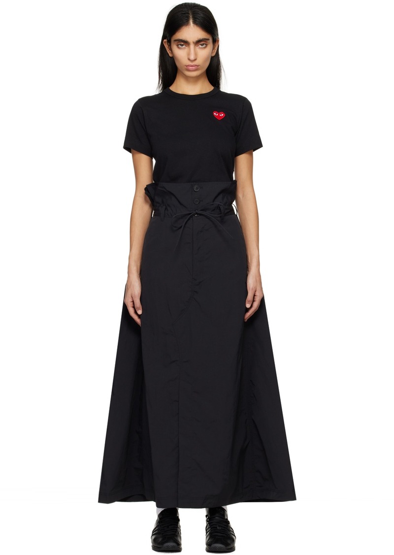 Y-3 Yohji Yamamoto Y-3 Black Crinkled Maxi Skirt