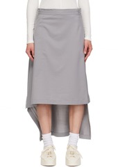 Y-3 Yohji Yamamoto Y-3 Gray Refined Woven Maxi Skirt