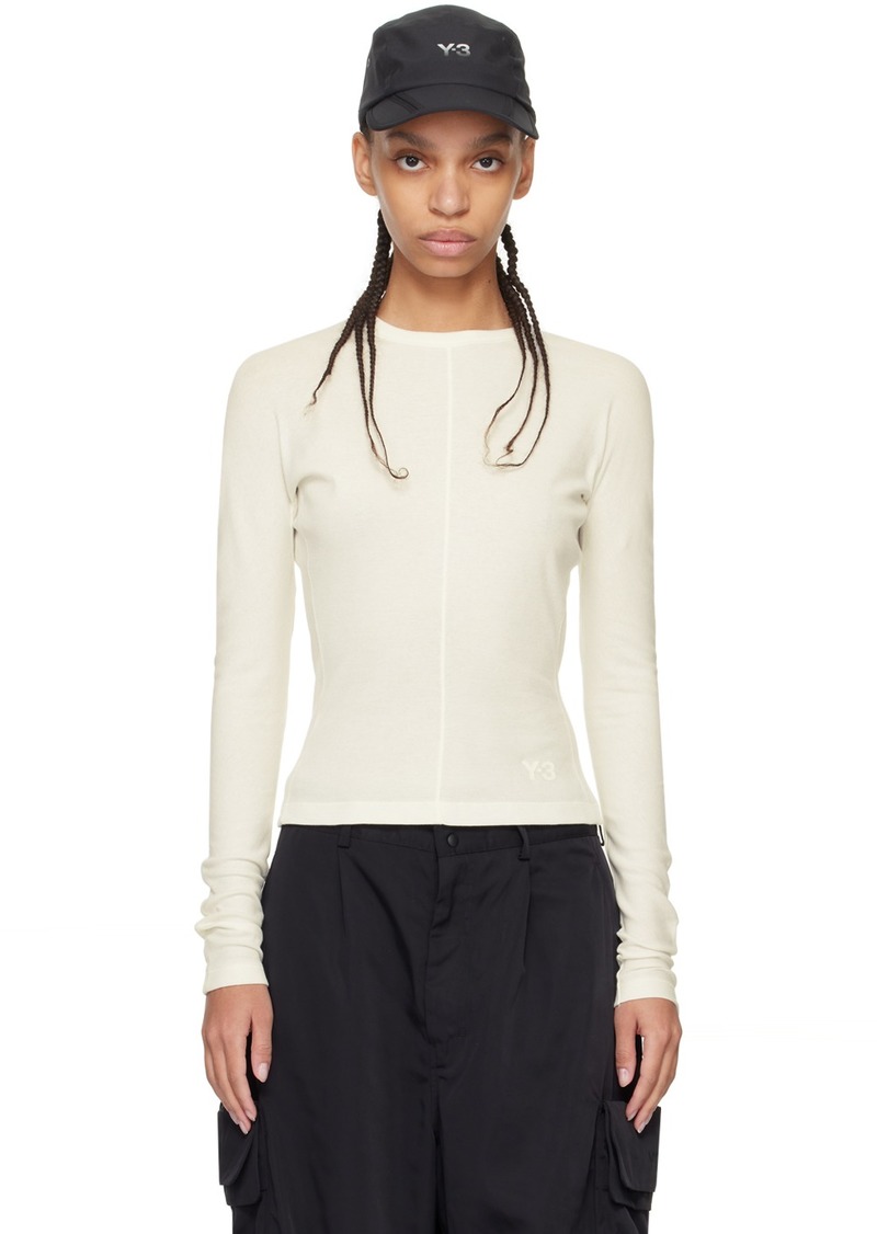 Y-3 Yohji Yamamoto Y-3 Off-White Crewneck Long Sleeve T-Shirt