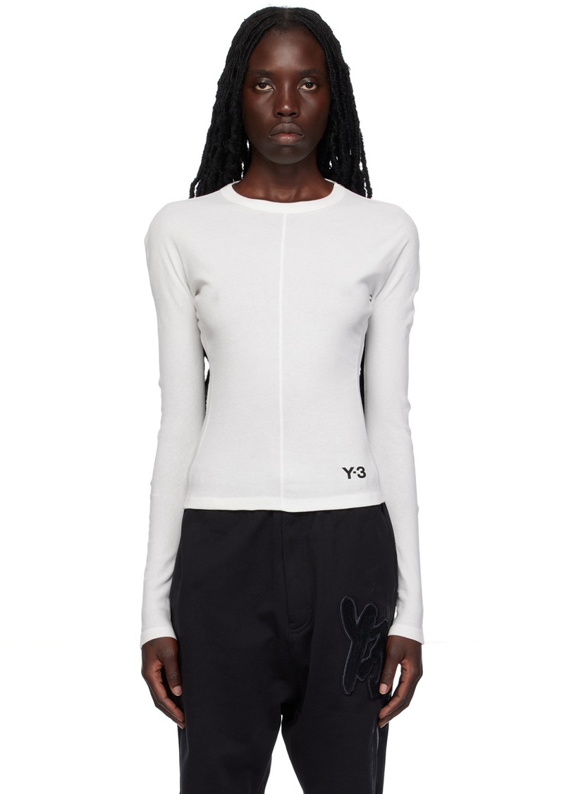 Y-3 Yohji Yamamoto Y-3 White Fitted Long Sleeve T-Shirt