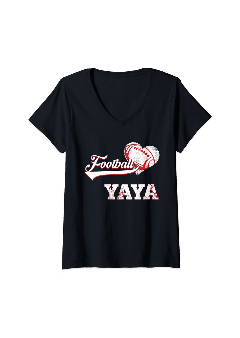 Ya-Ya Womens Family Football Player Gifts Football Yaya V-Neck T-Shirt