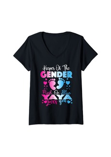 Ya-Ya Womens Pink Or Blue Yaya Loves You Keeper of the Gender Grandma V-Neck T-Shirt