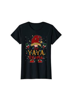 Ya-Ya Womens The Yaya Gnome Buffalo Plaid Christmas Family Xmas Pajamas T-Shirt