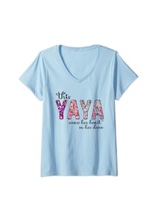 Ya-Ya Womens This Yaya Wears Her Heart On Her Sleeve Happy Mother's Day V-Neck T-Shirt