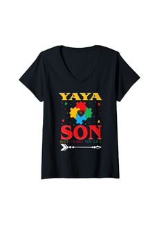 Ya-Ya Womens YaYa And Son Best Friend For Life Happy Fathers Day V-Neck T-Shirt