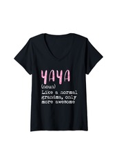 Ya-Ya Womens Yaya Definition Noun Like A Normal Grandma Only More Awesome V-Neck T-Shirt
