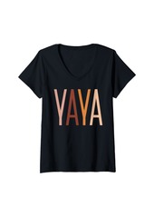 Ya-Ya Womens Yaya Family Matching Grandma Funny 1st Birthday Party Gifts V-Neck T-Shirt