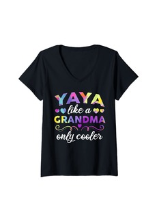 Ya-Ya Womens YaYa Like A Grandma Only Cooler Funny Matching Family V-Neck T-Shirt