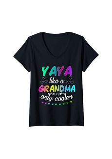 Ya-Ya Womens YaYa Like A Grandma Only Cooler Matching Family Mother's Day V-Neck T-Shirt
