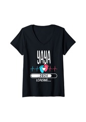 Ya-Ya YAYA Est.2024 Loading Pregnancy Celebrate For Family 2024 V-Neck T-Shirt