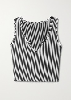 Year Of Ours Cropped Striped Seersucker Top