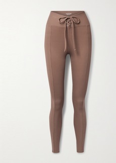 Year Of Ours Lace-up Ribbed Stretch-jersey Leggings