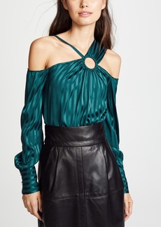 Yigal Azrouel Cold Shoulder Top with Ring