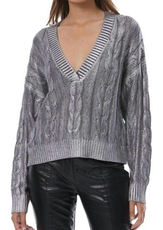 Young Fabulous & Broke Ellery Cable Sweater In Coal