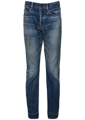 Yves Saint Laurent 17cm Logo Slim Fit Cotton Denim Jeans
