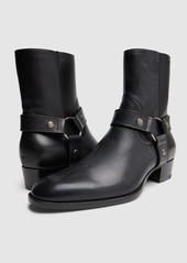 Yves Saint Laurent 40mm Wyatt Belted Leather Cropped Boots