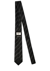 Yves Saint Laurent 5cm Double Striped Silk Tie