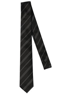 Yves Saint Laurent 5cm Double Striped Silk Tie