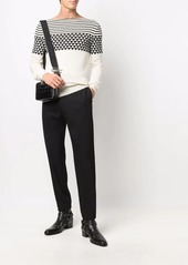 Yves Saint Laurent boat-neck jacquard-pattern jumper