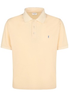 Yves Saint Laurent Cassandre Cotton Blend Polo Shirt