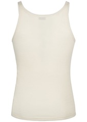 Yves Saint Laurent Cassandre Logo Patch Cotton Tank Top