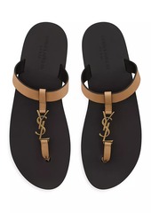 Yves Saint Laurent Cassandre Slides in Smooth Leather