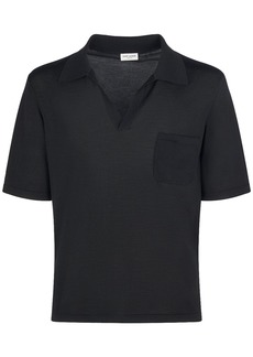 Yves Saint Laurent Cassandre Wool Polo Shirt
