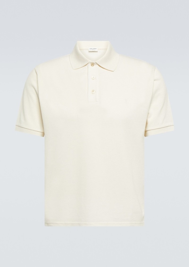 Yves Saint Laurent Saint Laurent Cotton-blend piqué polo shirt