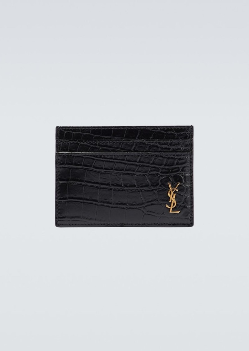 Yves Saint Laurent Saint Laurent Croc-effect leather card holder